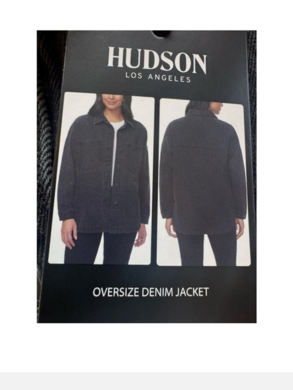 NWT Hudson Jeans Denim Jacket (Shacket)‎ Black Oversized XL - Picture 6 of 6